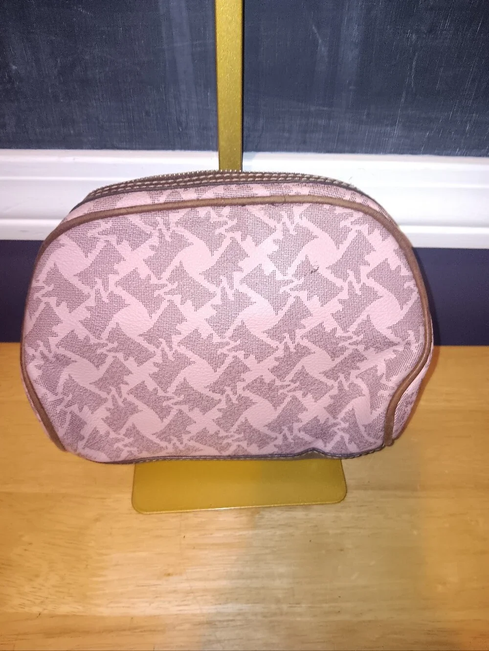 Juocy Couture Vintage Y2k Canvas Scottie Zip Makeup Bag